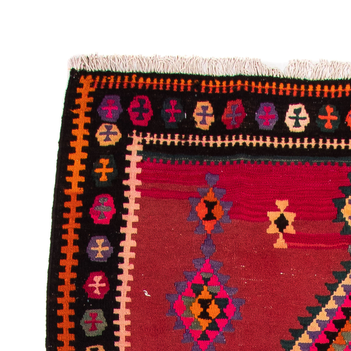 Løber Kelim-tæppe - gammelt - 390 x 155 cm - flerfarvet