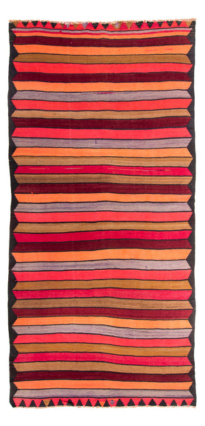 Kelim-tæppe - gammelt - 330 x 170 cm - flerfarvet
