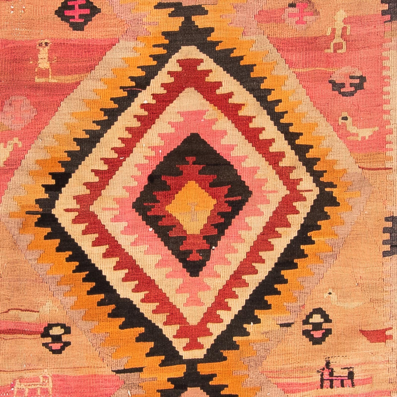 Løber Kelim-tæppe - gammelt - 275 x 150 cm - flerfarvet