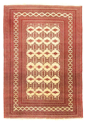 Turkaman-tæppe - 185 x 135 cm - rød