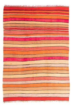 Kelim-tæppe - gammelt - 200 x 135 cm - flerfarvet