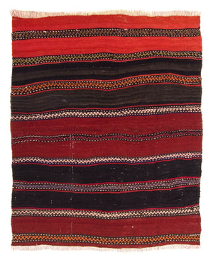Kelim-tæppe - gammelt - 150 x 110 cm - flerfarvet