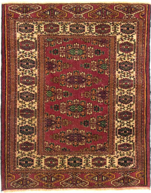 Afghansk tæppe - Bukhara - 106 x 94 cm - rød