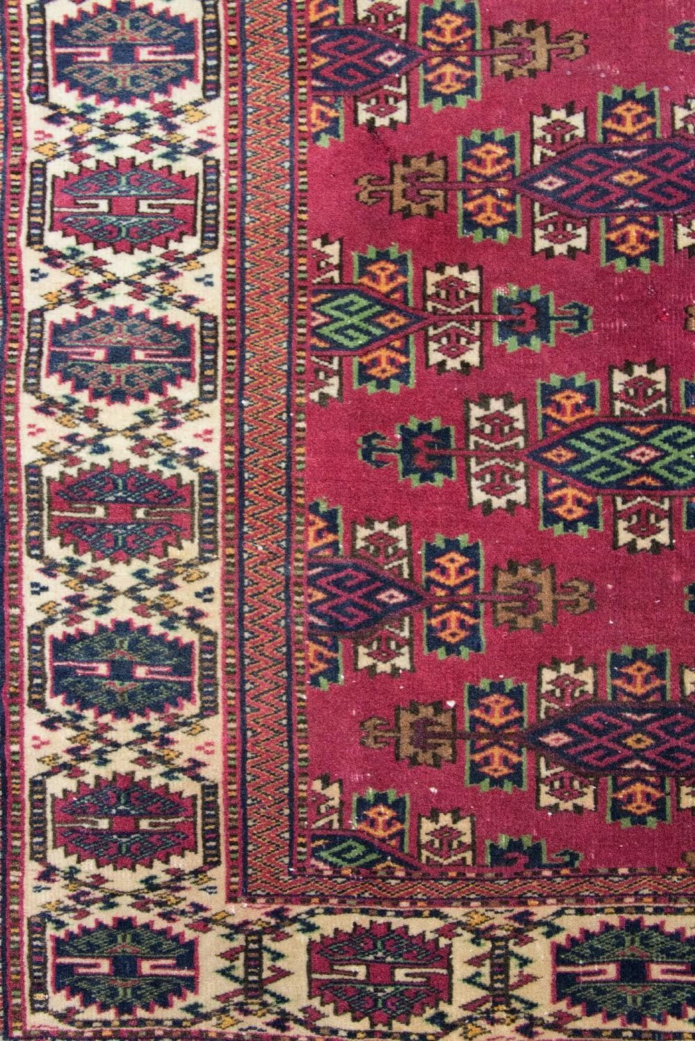 Afghansk tæppe - Bukhara - 106 x 94 cm - rød