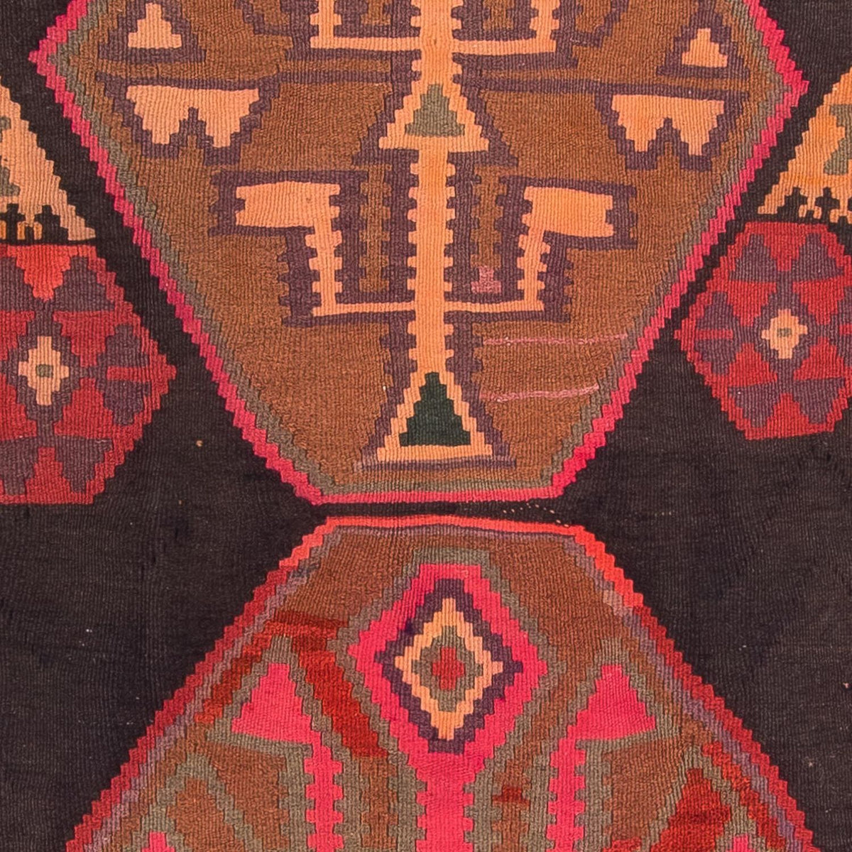 Løber Kelim-tæppe - gammelt - 340 x 150 cm - flerfarvet