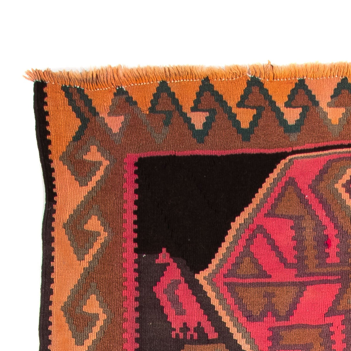 Løber Kelim-tæppe - gammelt - 340 x 150 cm - flerfarvet