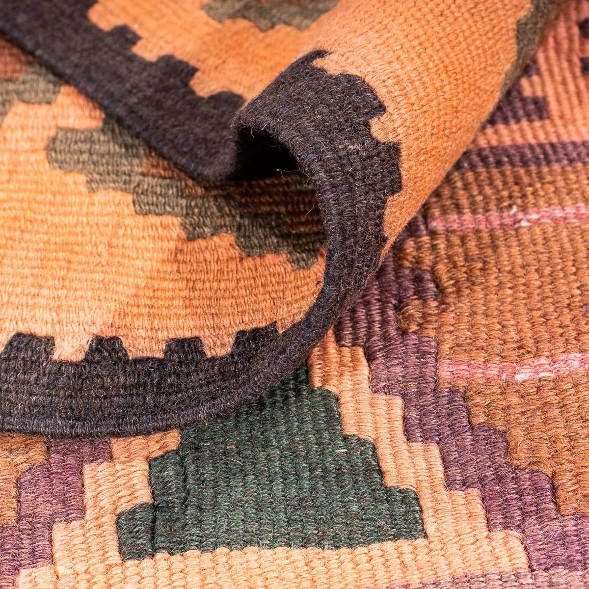 Løber Kelim-tæppe - gammelt - 340 x 150 cm - flerfarvet