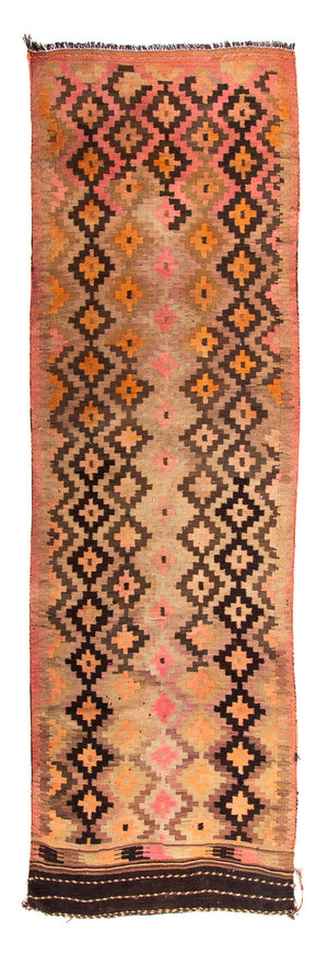 Løber Kelim-tæppe - gammelt - 350 x 120 cm - flerfarvet