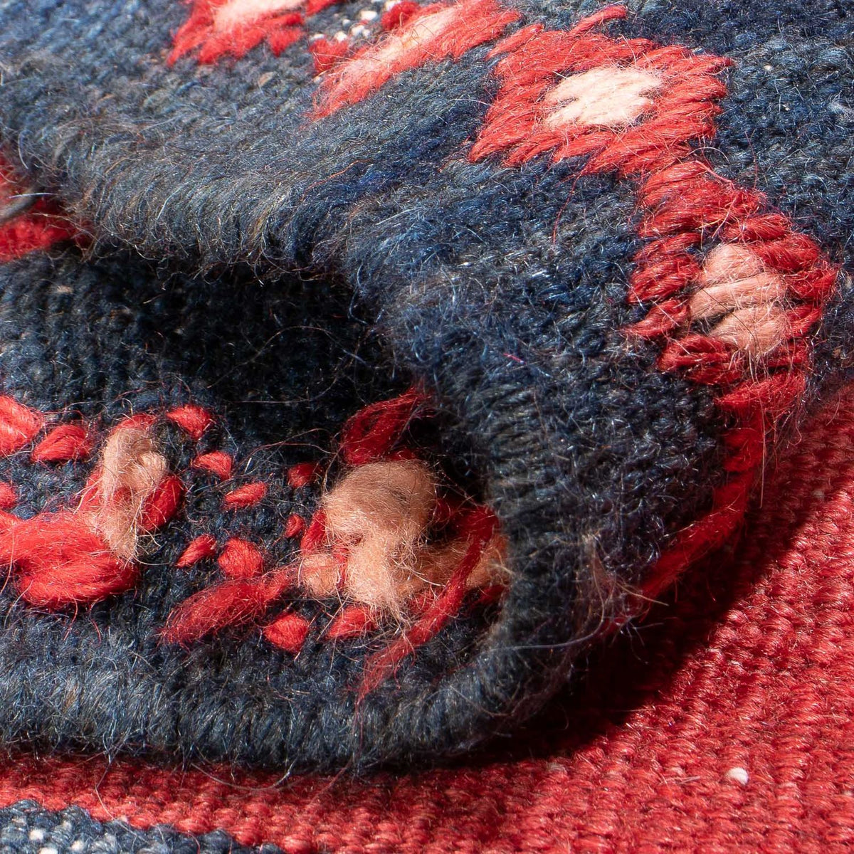 Løber Kelim-tæppe - gammelt - 420 x 160 cm - mørkeblå