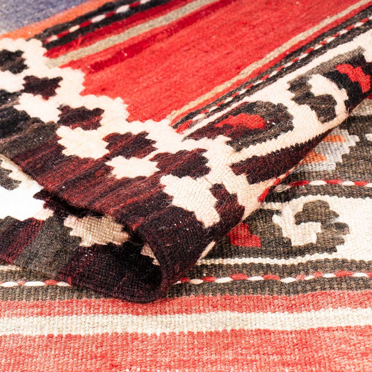 Løber Kelim-tæppe - gammelt - 310 x 140 cm - flerfarvet