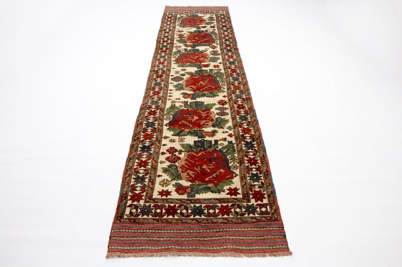 Løber Kelim-tæppe - orientalsk - 370 x 82 cm - beige