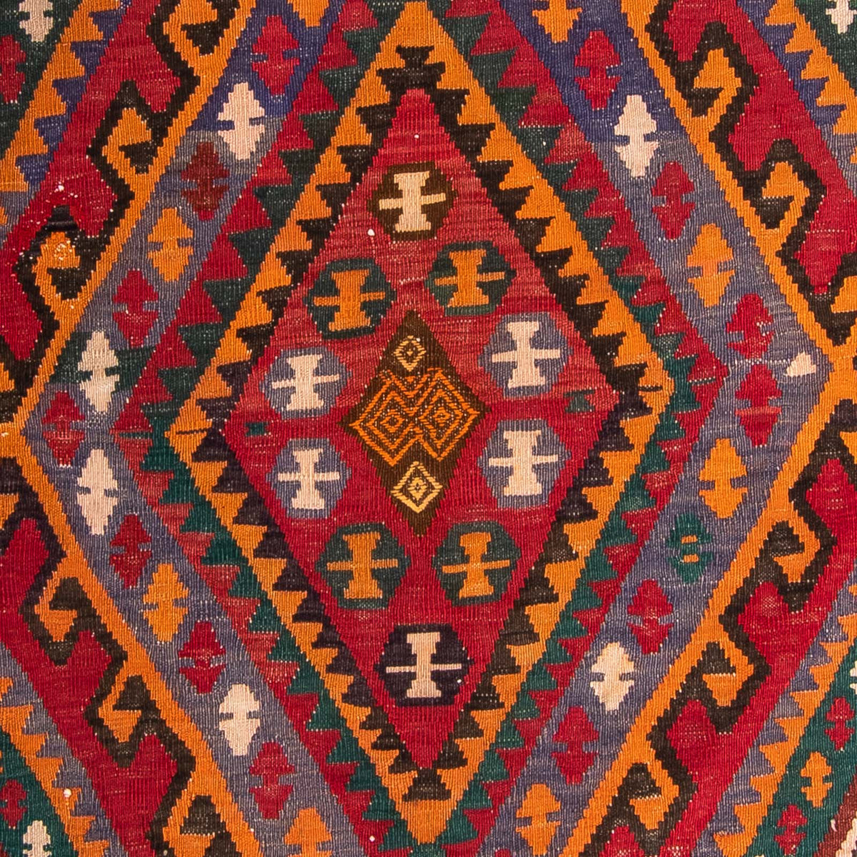 Løber Kelim-tæppe - gammelt - 323 x 167 cm - flerfarvet