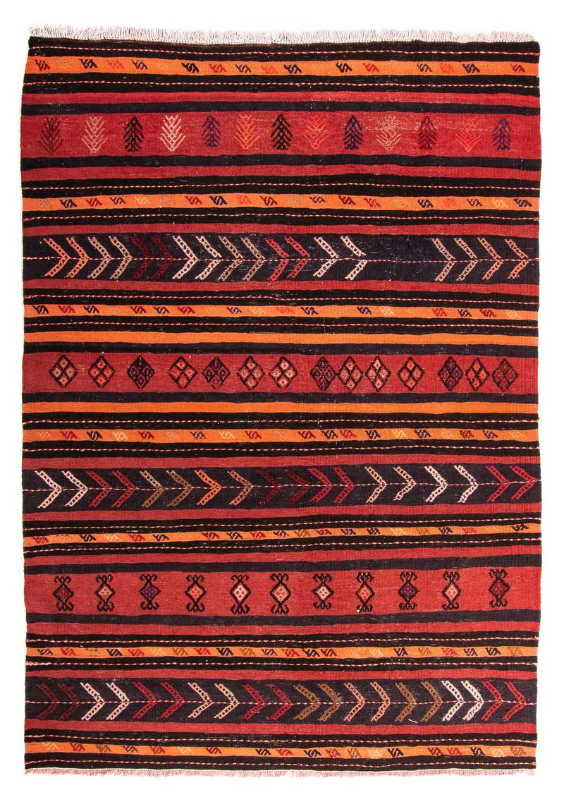 Kelim-tæppe - gammelt - 225 x 165 cm - flerfarvet