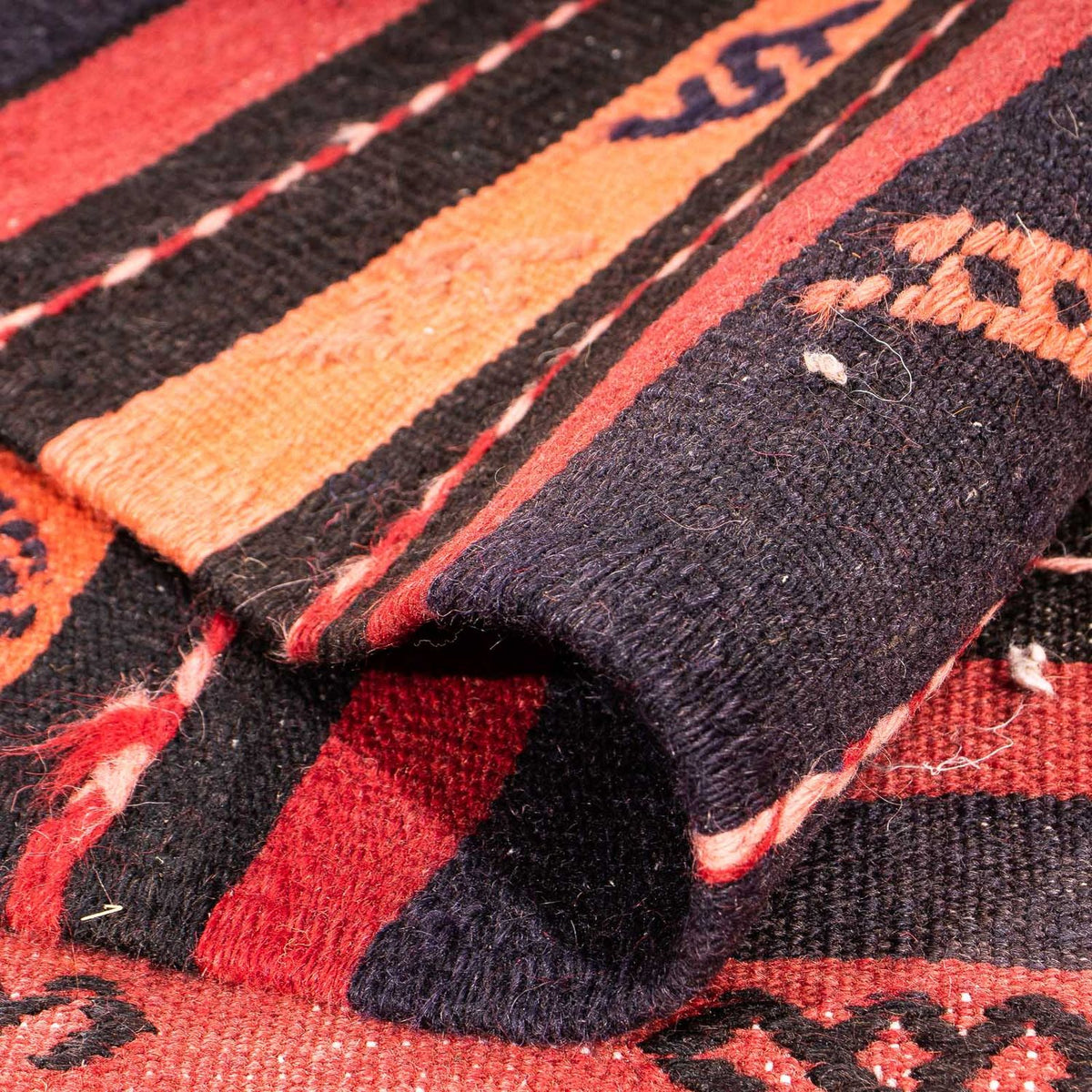 Kelim-tæppe - gammelt - 225 x 165 cm - flerfarvet