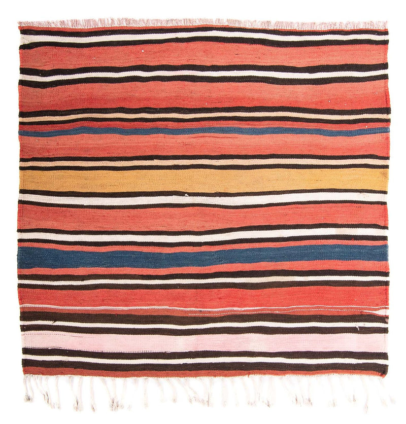 Kelim-tæppe - gammelt firkantet  - 130 x 130 cm - flerfarvet