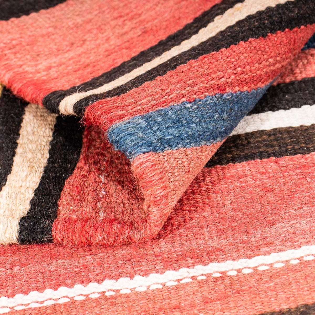 Kelim-tæppe - gammelt firkantet  - 130 x 130 cm - flerfarvet