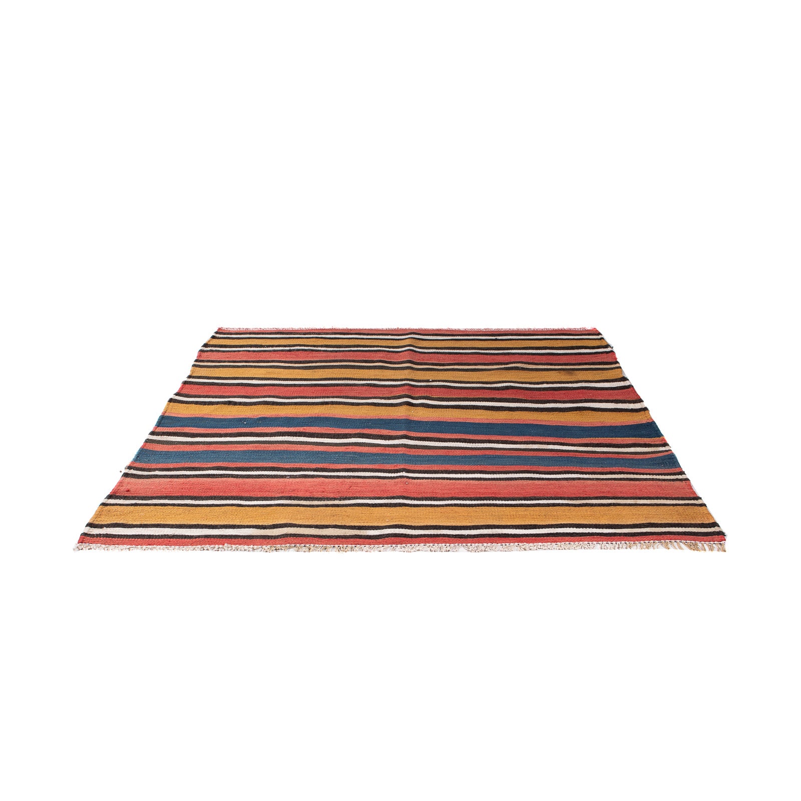 Kelim-tæppe - gammelt firkantet  - 140 x 130 cm - flerfarvet