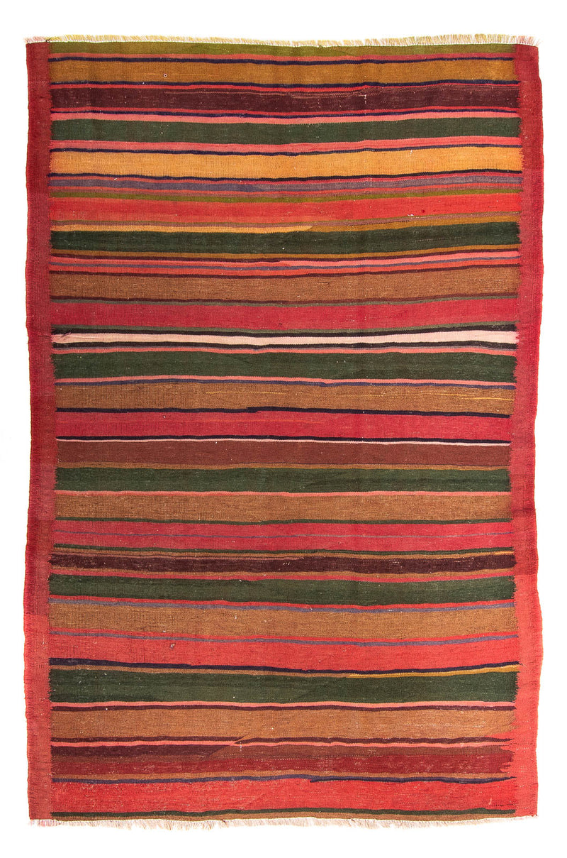 Kelim-tæppe - gammelt - 235 x 155 cm - flerfarvet