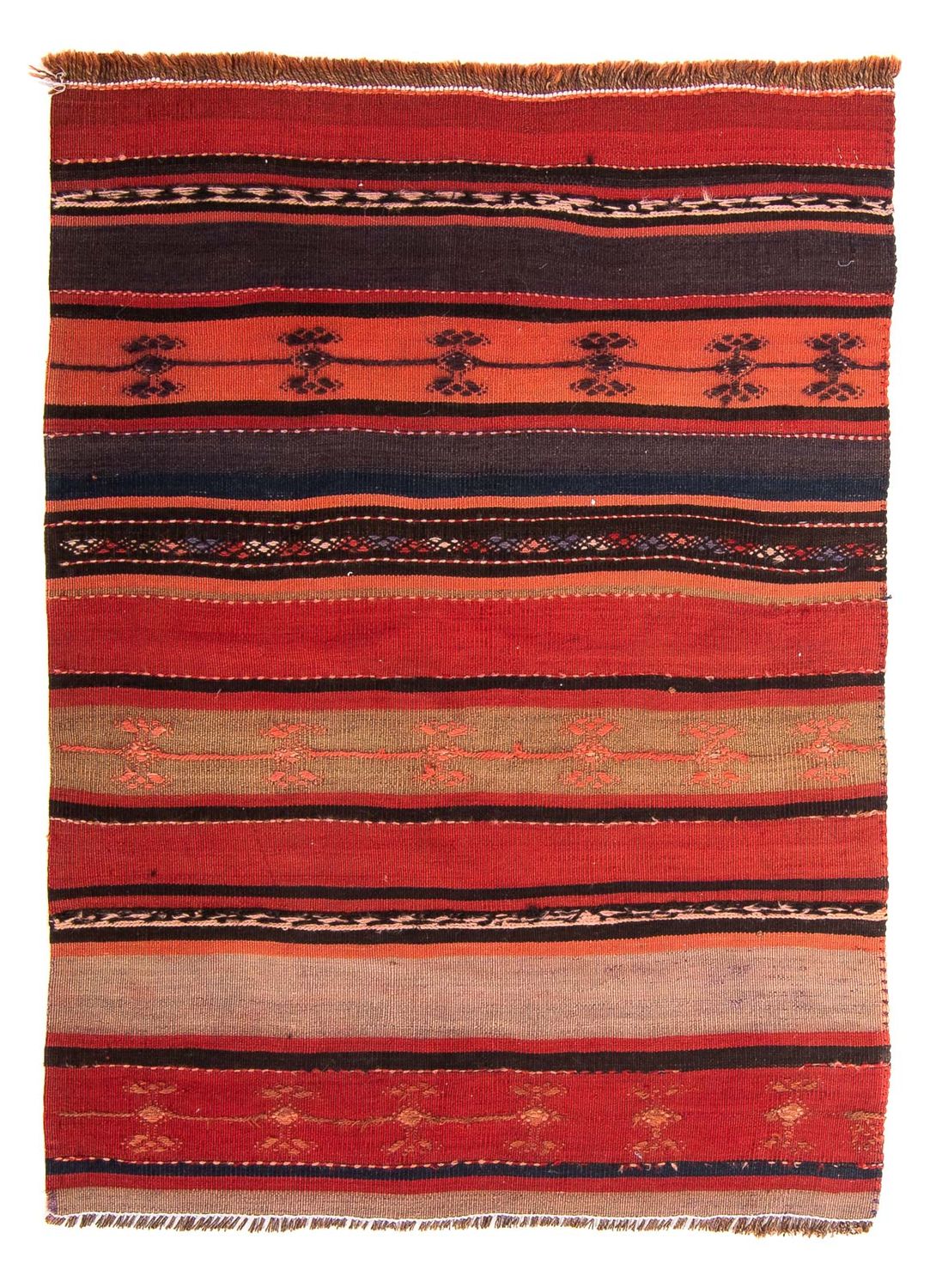Kelim-tæppe - gammelt - 120 x 85 cm - flerfarvet