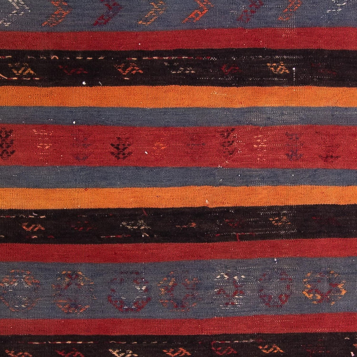 Kelim-tæppe - gammelt - 205 x 160 cm - flerfarvet