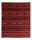 Kelim-tæppe - gammelt - 200 x 170 cm - flerfarvet