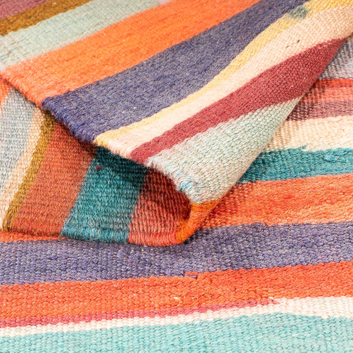 Kelim-tæppe - gammelt - 180 x 135 cm - flerfarvet