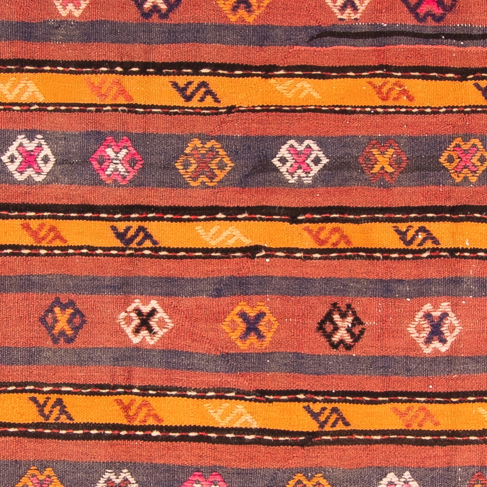 Kelim-tæppe - gammelt firkantet  - 185 x 150 cm - flerfarvet