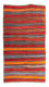 Kelim-tæppe - gammelt - 227 x 140 cm - flerfarvet