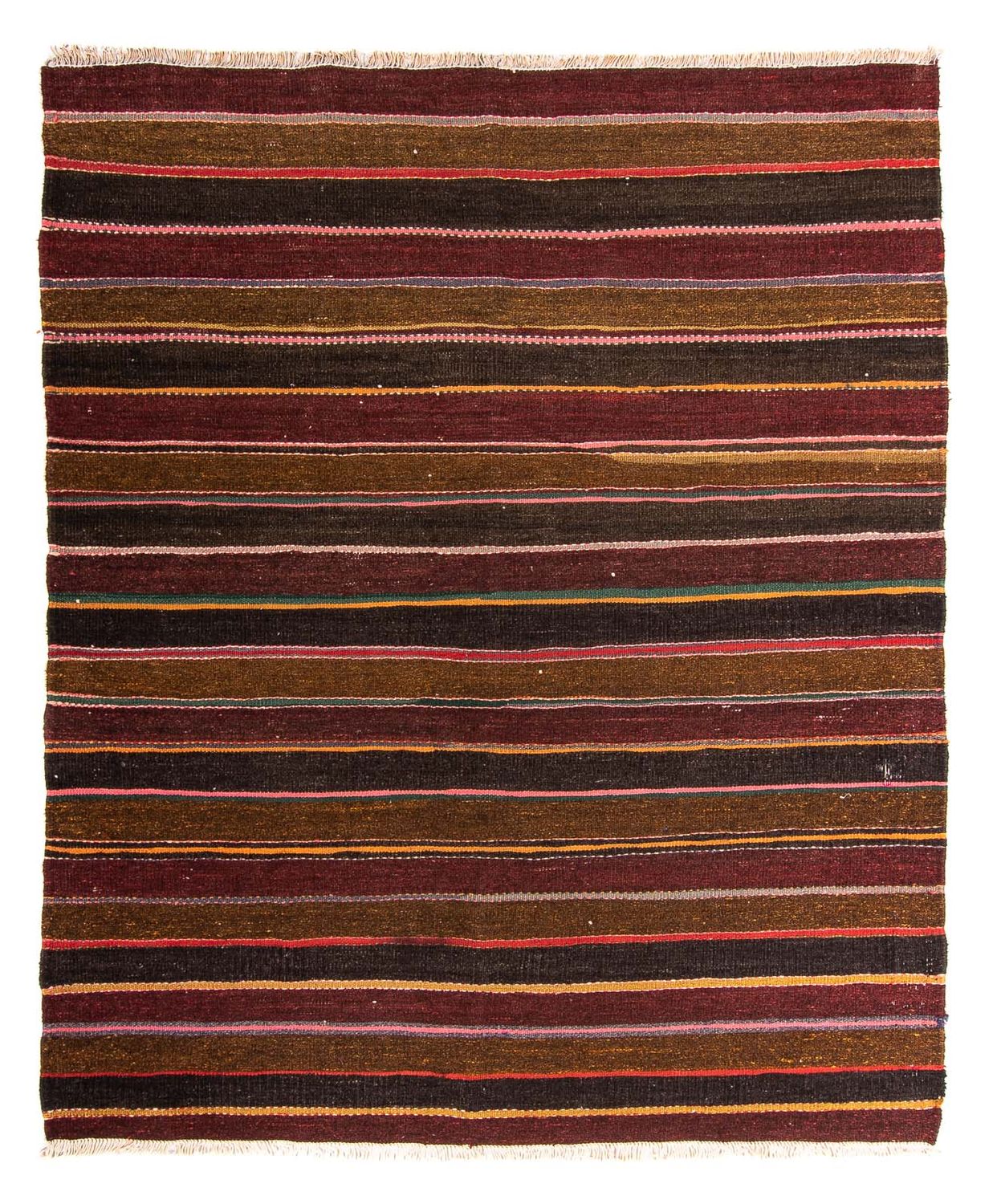 Kelim-tæppe - gammelt - 205 x 170 cm - flerfarvet