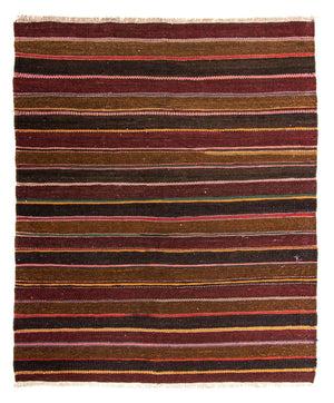 Kelim-tæppe - gammelt - 205 x 170 cm - flerfarvet