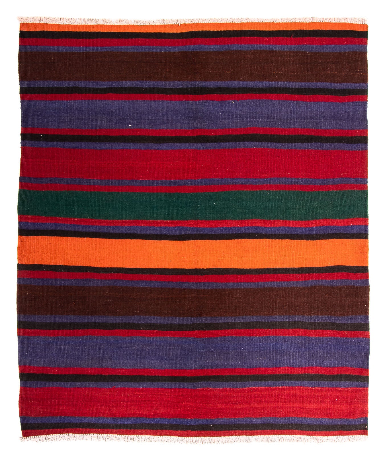 Kelim-tæppe - gammelt - 210 x 180 cm - flerfarvet