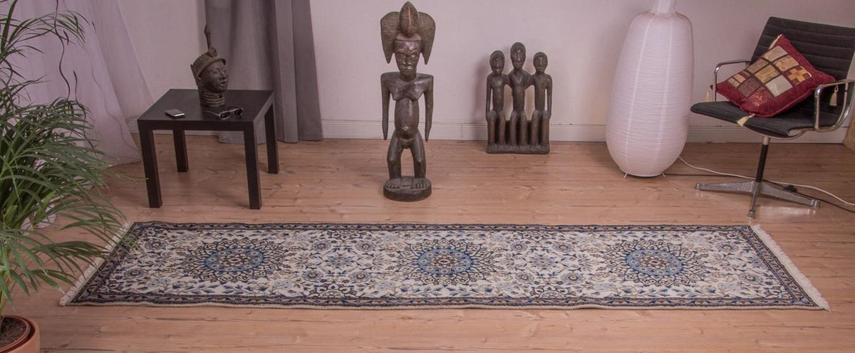 Løber Persisk tæppe - Nain - Royal - 295 x 81 cm - beige