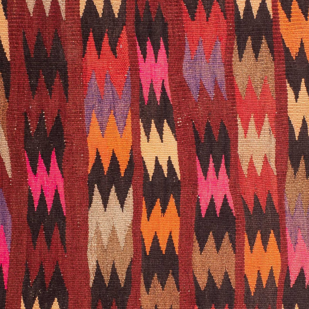 Kelim-tæppe - gammelt - 114 x 90 cm - flerfarvet