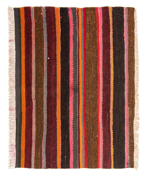 Kelim-tæppe - gammelt - 115 x 85 cm - flerfarvet