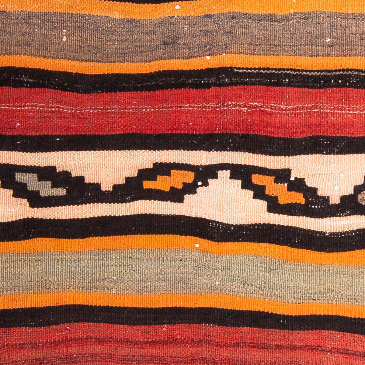 Kelim-tæppe - gammelt firkantet  - 130 x 120 cm - flerfarvet