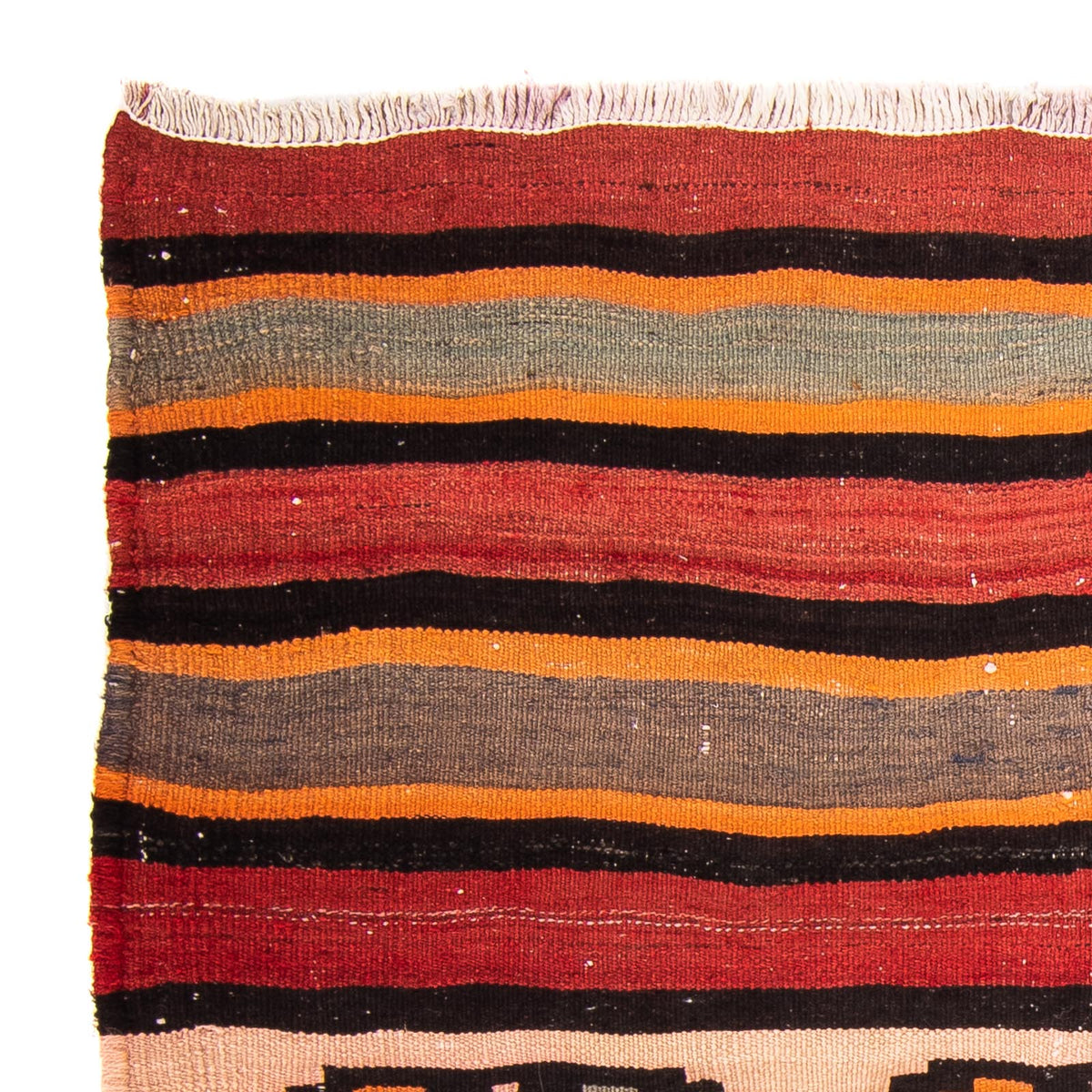 Kelim-tæppe - gammelt firkantet  - 130 x 120 cm - flerfarvet