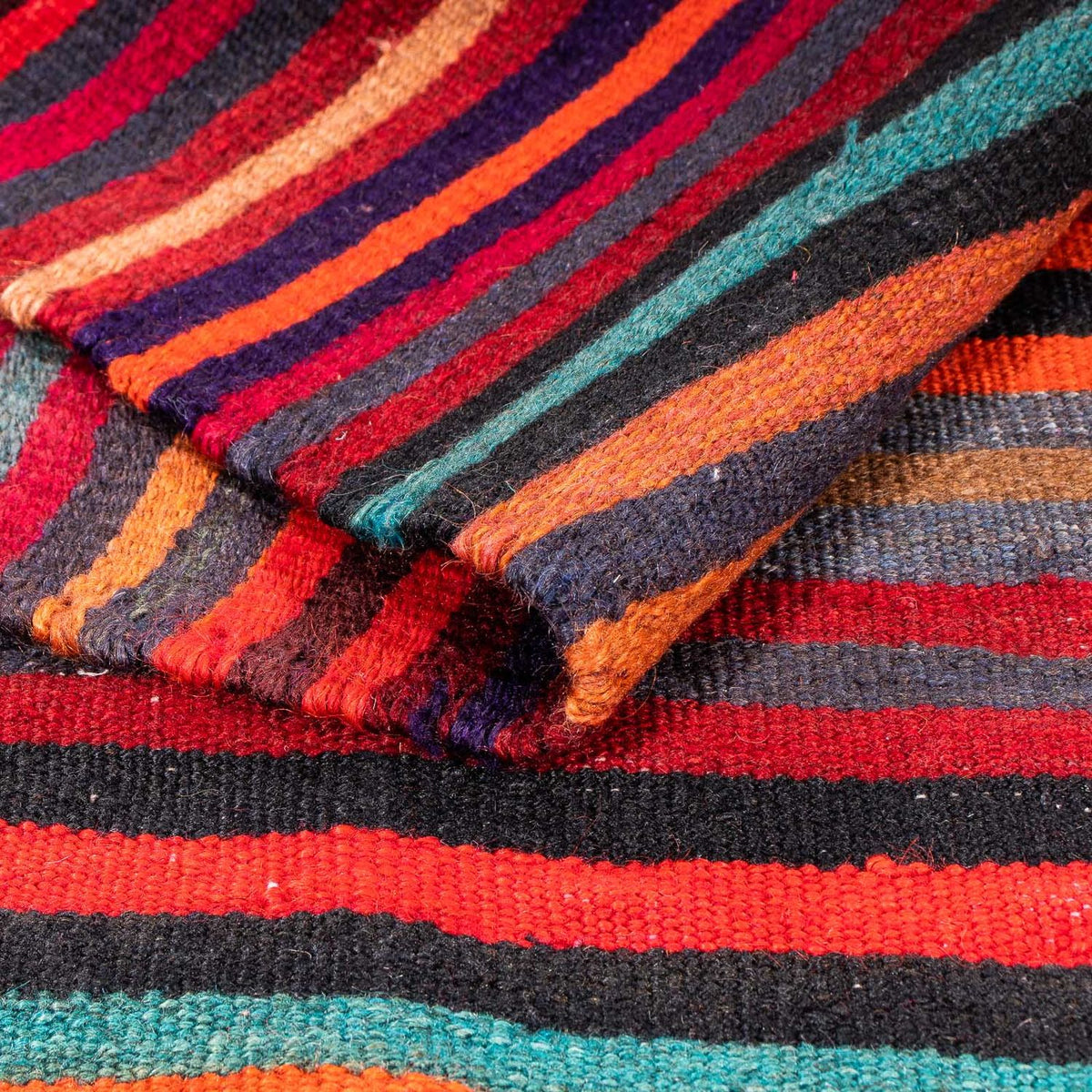 Kelim-tæppe - gammelt - 195 x 100 cm - flerfarvet