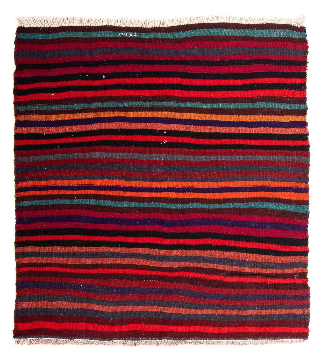 Kelim-tæppe - gammelt - 105 x 90 cm - flerfarvet