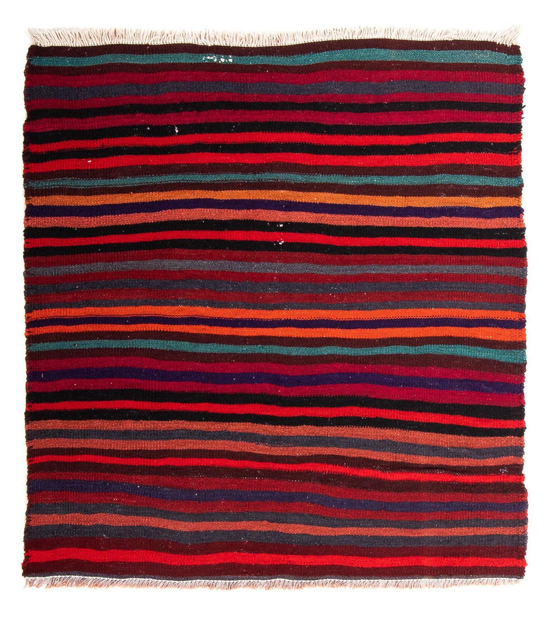 Kelim-tæppe - gammelt - 105 x 90 cm - flerfarvet