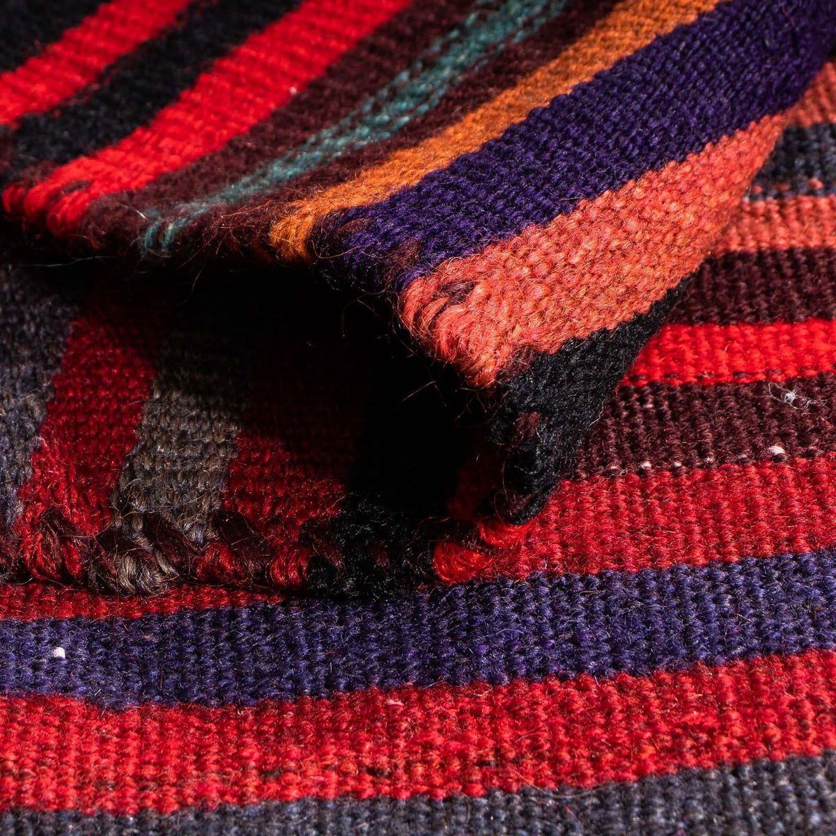 Kelim-tæppe - gammelt - 105 x 90 cm - flerfarvet