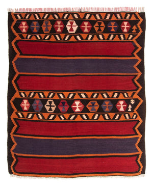 Kelim-tæppe - gammelt - 180 x 145 cm - flerfarvet