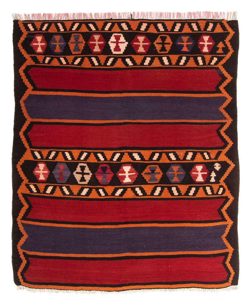 Kelim-tæppe - gammelt - 180 x 145 cm - flerfarvet