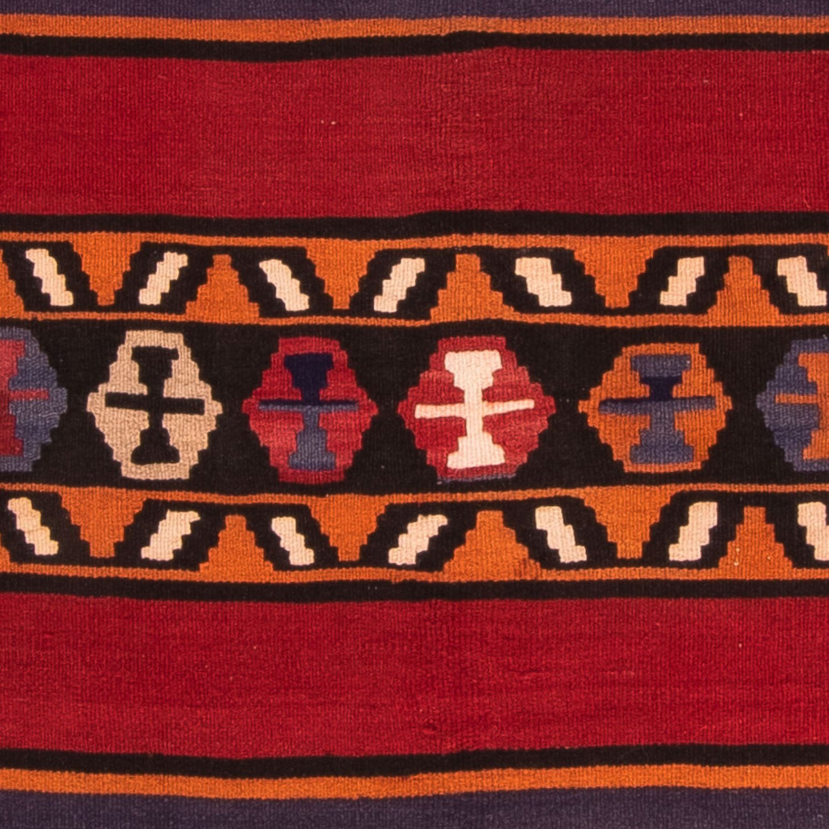 Kelim-tæppe - gammelt - 180 x 145 cm - flerfarvet