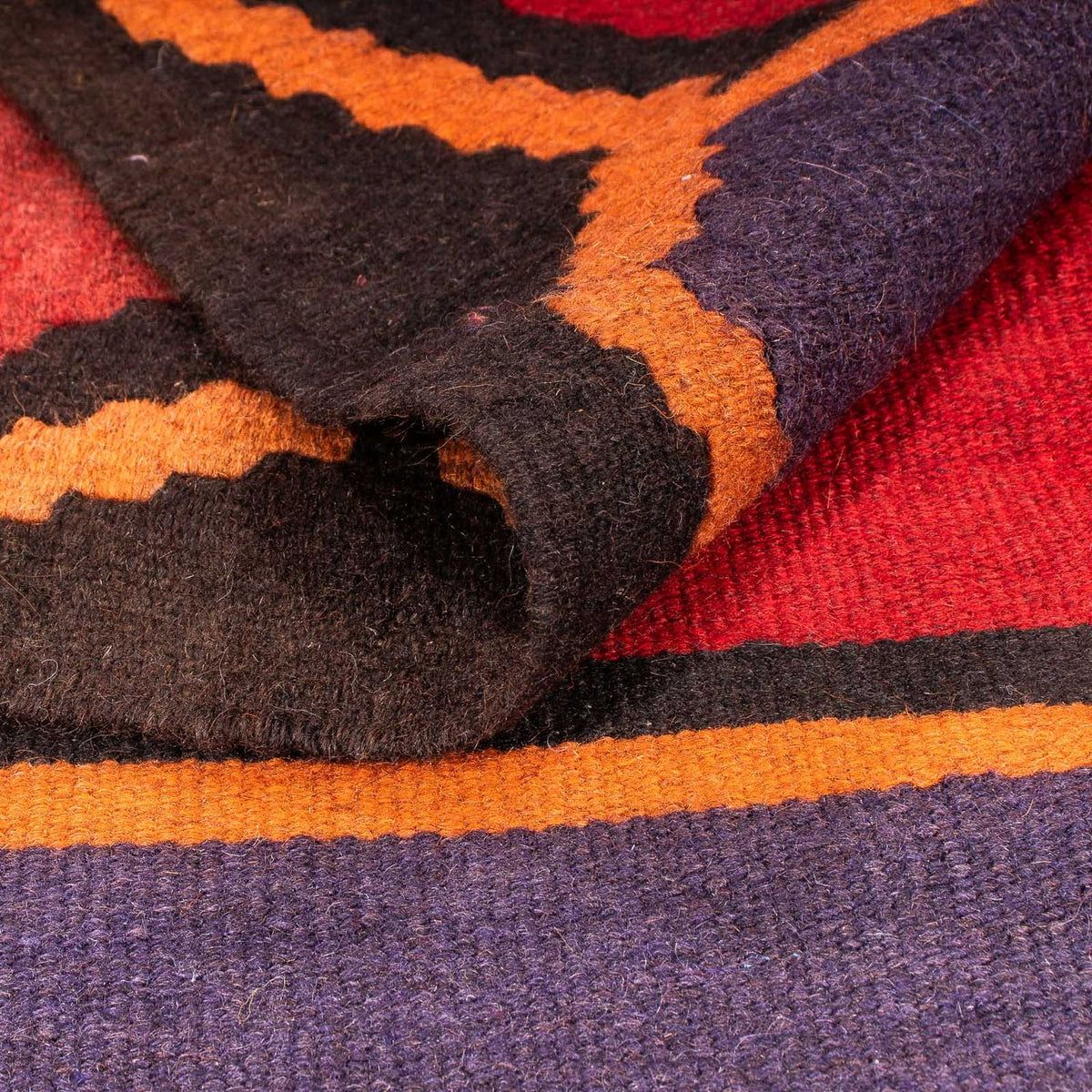 Kelim-tæppe - gammelt - 180 x 145 cm - flerfarvet