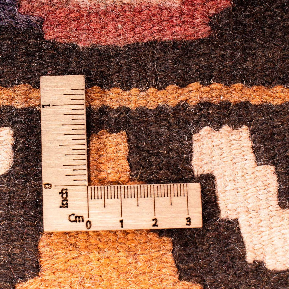 Kelim-tæppe - gammelt - 180 x 145 cm - flerfarvet