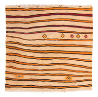 Kelim-tæppe - gammelt firkantet  - 150 x 147 cm - flerfarvet