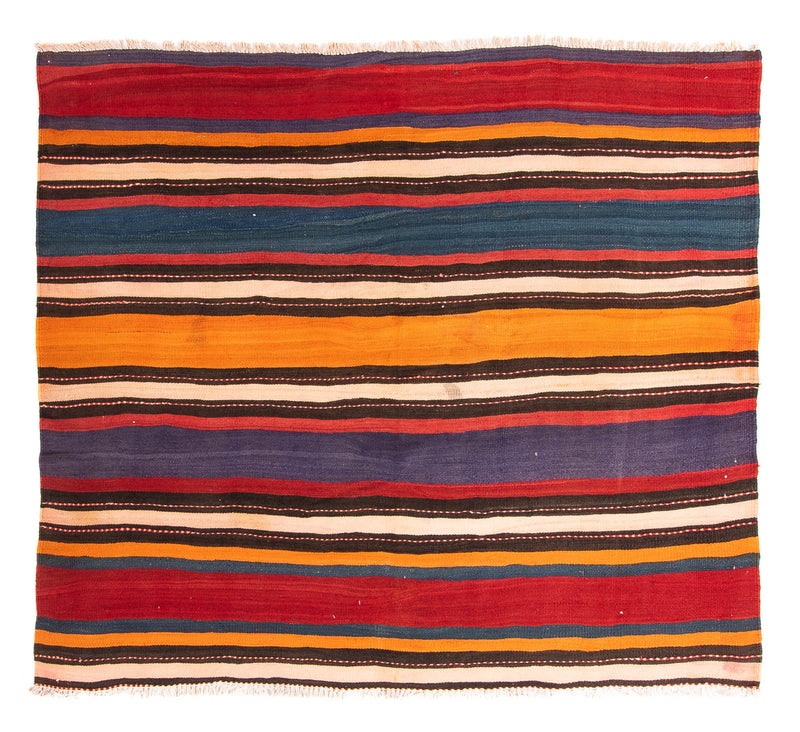 Kelim-tæppe - gammelt - 200 x 165 cm - flerfarvet