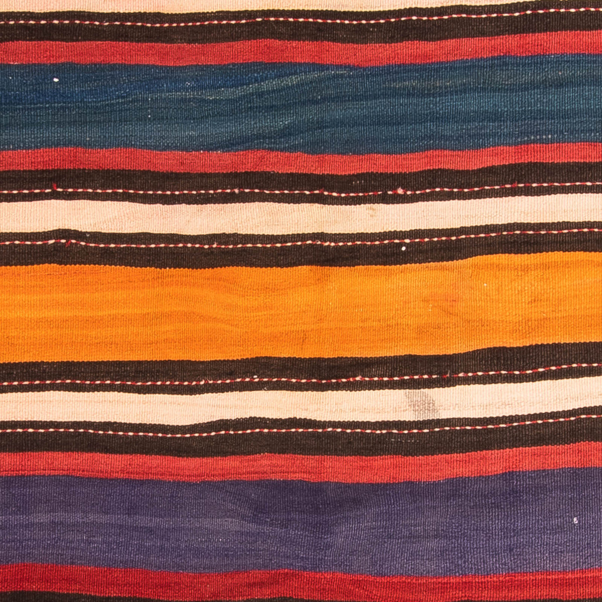 Kelim-tæppe - gammelt - 200 x 165 cm - flerfarvet