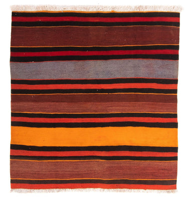 Kelim-tæppe - gammelt firkantet  - 150 x 135 cm - flerfarvet