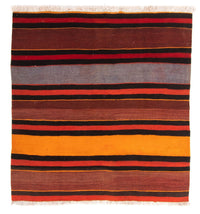 Kelim-tæppe - gammelt firkantet  - 150 x 135 cm - flerfarvet